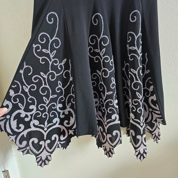 Vintage Roberta Y2K Beaded Black Midi Slip Dress Gown Size S Formal Whimsigoth - Picture 4 of 7